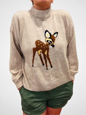 Disney Bambi Mock Neck Sweater, XL